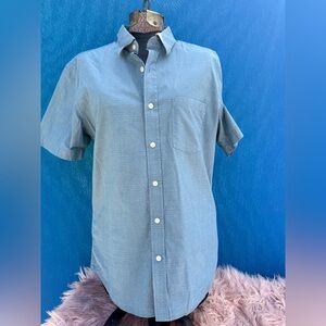 Banana Republic | Men’s Blue Melange Short Sleeve Button-Down - M